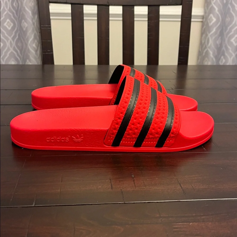 Adidas Adilette Slides Shoes Sandals JR3619 Made in Italy red Mens Size 11